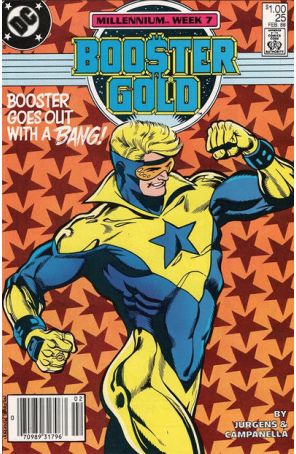 Booster Gold 25 (Newsstand) published by DC with cover art by Dan Jurgens