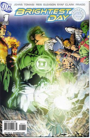 Brightest Day 1 published by DC with cover art by David Finch