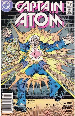Captain Atom (DC) 19 (Newsstand) published by DC with cover art by Pat Broderick