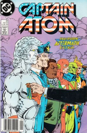 Captain Atom (DC) 25 (Newsstand) published by DC with cover art by Pat Broderick