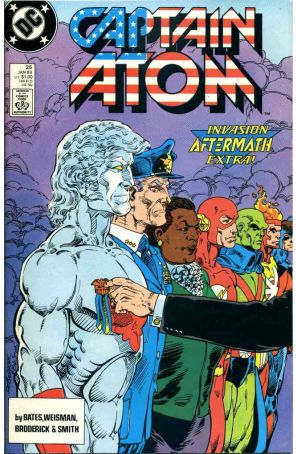 Captain Atom (DC) 25 published by DC with cover art by Pat Broderick
