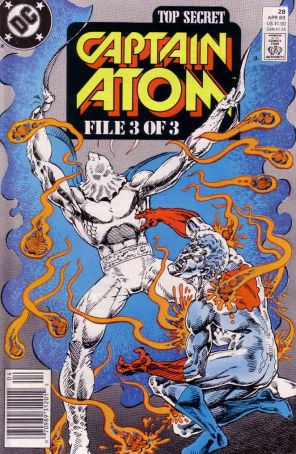 Captain Atom (DC) 28 (Newsstand) published by DC with cover art by Pat Broderick