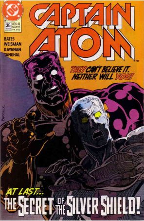 Captain Atom (DC) 35 published by DC with cover art by Pat Broderick