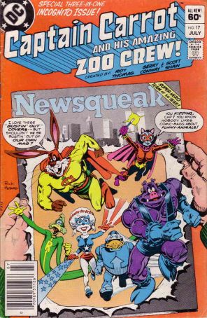Captain Carrot and His Amazing Zoo Crew 17 (Newsstand) published by DC with cover art by Rick Hoberg