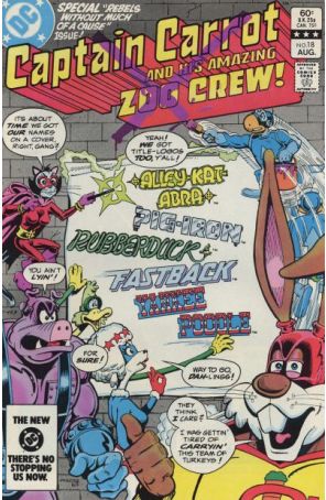 Captain Carrot and His Amazing Zoo Crew 18 published by DC with cover art by Rick Hoberg