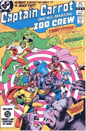 Captain Carrot and His Amazing Zoo Crew 20 published by DC with cover art by Rick Hoberg