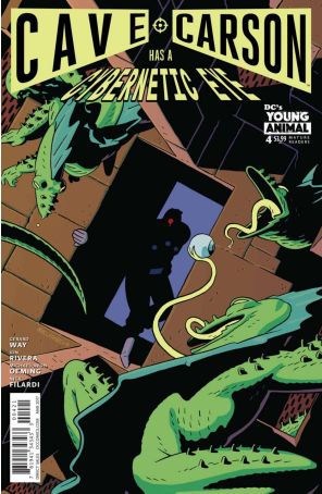 Cave Carson Has a Cybernetic Eye 4A published by DC with cover art by Andrew MacLean