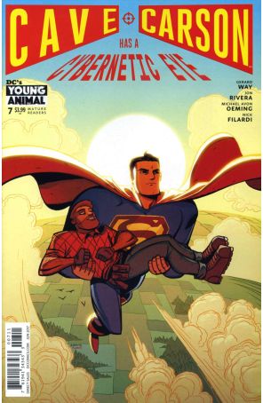 Cave Carson Has a Cybernetic Eye 7 published by DC with cover art by Michael Avon Oeming