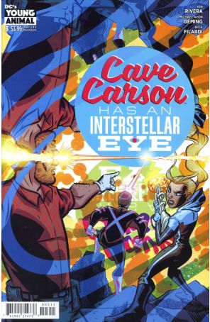 Cave Carson Has an Interstellar Eye 3 published by DC with cover art by Michael Avon Oeming