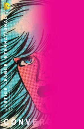 Convergence: Justice League International 1A published by DC with cover art by Chip Kidd and Mark Campos