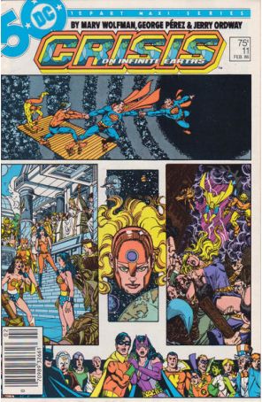 Crisis On Infinite Earths 11 (Newsstand) published by DC with cover art by George Pérez