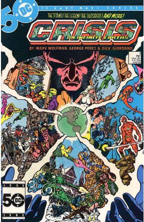 Crisis on Infinite Earths 3 published by DC with cover art by George Pérez