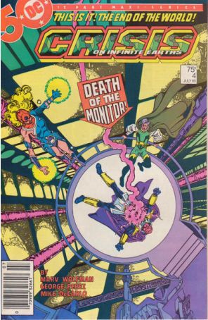 Crisis on Infinite Earths 4 (Newsstand) published by DC with cover art by George Pérez