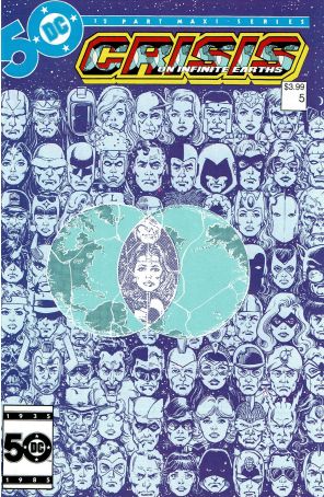 Crisis On Infinite Earths 5A published by DC with cover art by George Pérez