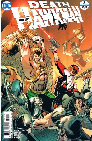 The Death of Hawkman 3 published by DC with cover art by Aaron Lopresti