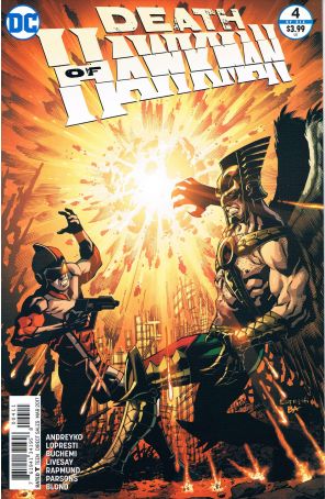 The Death of Hawkman 4 published by DC with cover art by Aaron Lopresti