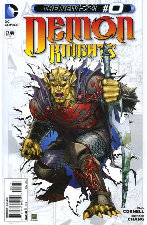 Demon Knights 0 published by DC with cover art by Bernard Chang
