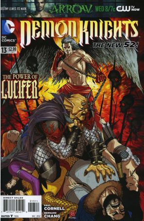 Demon Knights 13 published by DC with cover art by Bernard Chang