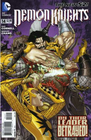 Demon Knights 14 published by DC with cover art by Bernard Chang