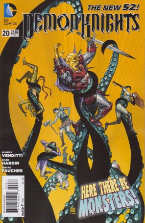 Demon Knights 20 published by DC with cover art by Bernard Chang