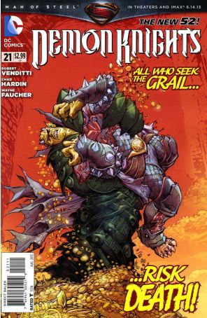 Demon Knights 21 published by DC with cover art by Howard Porter