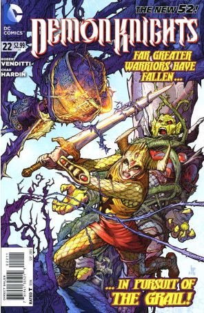 Demon Knights 22 published by DC with cover art by Howard Porter