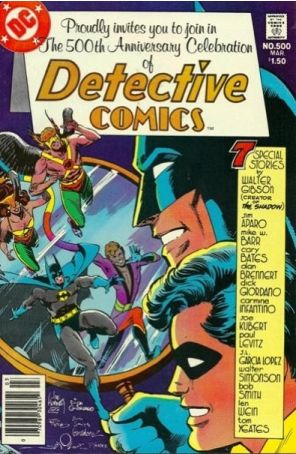 Detective Comics 500 (Newsstand) published by DC with cover art by Dick Giordano, Joe Kubert, Carmine Infantino, Walt Simonson, Tom Yeates, and Jose Luis Garcia-Lopéz