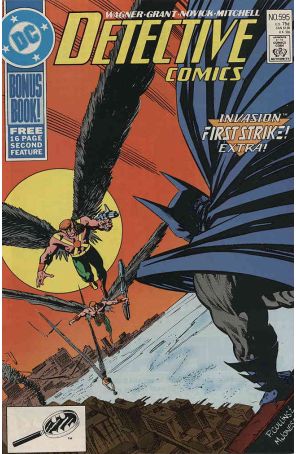 Detective Comics 595 published by DC with cover art by Paris Cullins