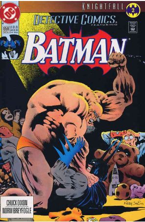Detective Comics 659 published by DC with cover art by Kelley Jones