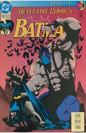 Detective Comics 664 published by DC with cover art by Kelley Jones