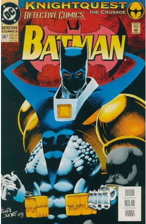 Detective Comics 667 published by DC with cover art by Kelley Jones