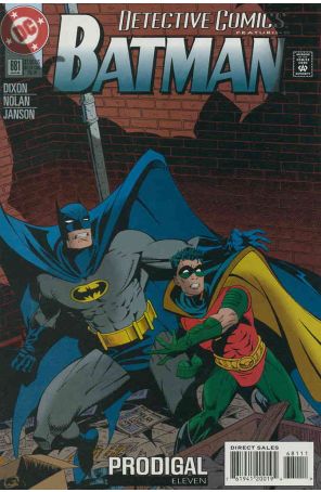 Detective Comics 681 published by DC with cover art by Graham Nolan