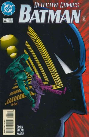 Detective Comics 697 published by DC with cover art by Graham Nolan