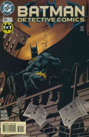 Detective Comics 704 published by DC with cover art by Graham Nolan