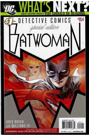 Detective Comics 854 (3rd) published by DC with cover art by J. H. Williams III
