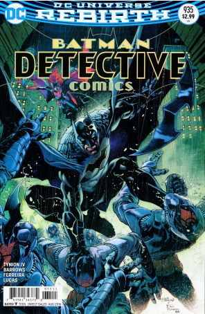 Detective Comics 935 published by DC with cover art by Eddy Barrows, Eber Ferreira, and Adriano Lucas