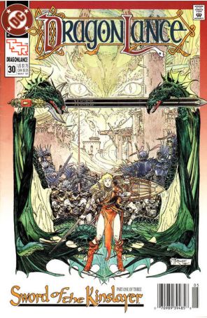 Dragonlance 30 (Newsstand) published by DC with cover art by Michael W. Kaluta