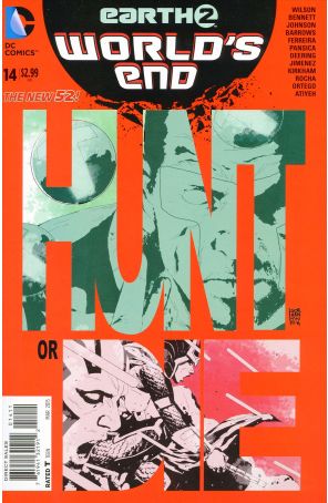 Earth 2: World's End 14 published by DC with cover art by Andrea Sorrentino