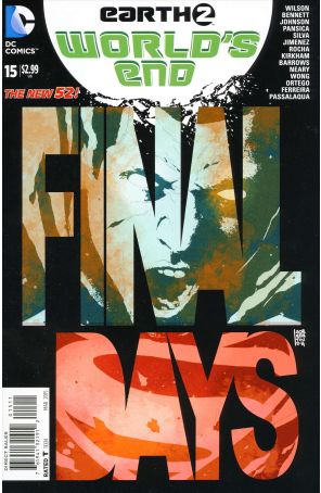 Earth 2: World's End 15 published by DC with cover art by Andrea Sorrentino