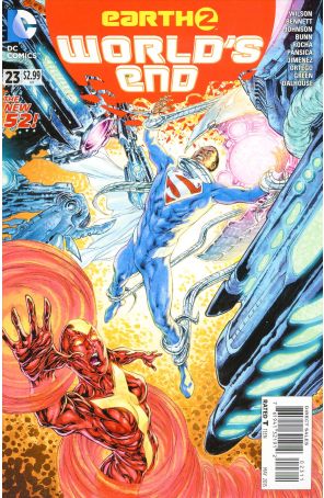 Earth 2: World's End 23 published by DC with cover art by R. B. Silva