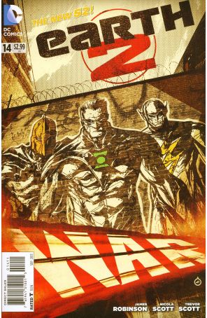 Earth 2 14 published by DC with cover art by Juan Doe