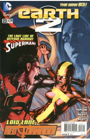 Earth 2 23 published by DC with cover art by Steve Skroce