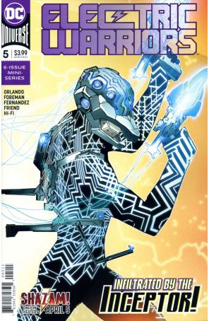 Electric Warriors 5 published by DC with cover art by Travel Foreman