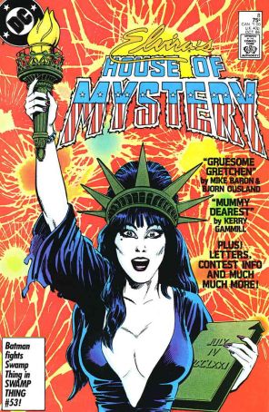 Elvira's House of Mystery 8 published by DC with cover art by Dwight Turner