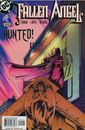 Fallen Angel 15 published by DC with cover art by David Lopez