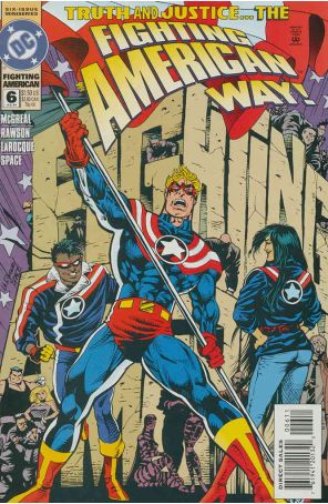 Fighting American (Mini-Series) 6 published by DC with cover art by Greg Larocque