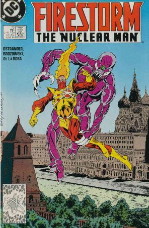 Firestorm, the Nuclear Man 72 published by DC with cover art by Joe Brozowski
