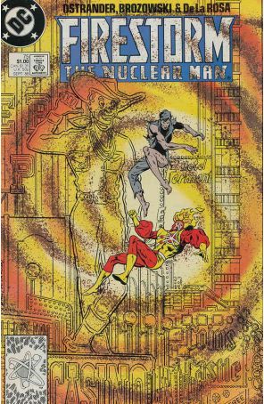 Firestorm, the Nuclear Man 75 published by DC with cover art by Joe Brozowski