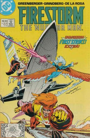 Firestorm, the Nuclear Man 80 published by DC with cover art by Tom Grindberg