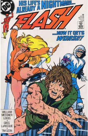 Flash (2nd Series) 28 published by DC with cover art by Greg Larocque